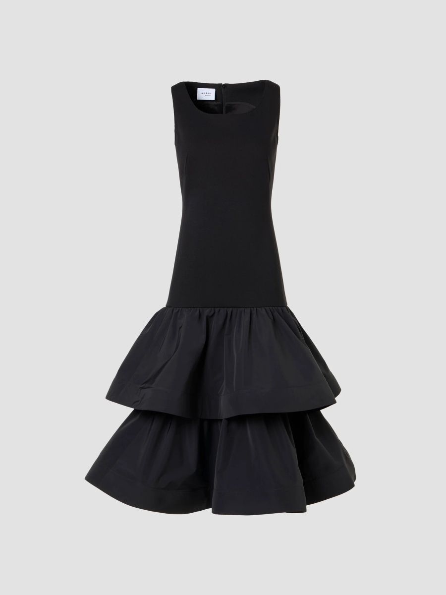 Akris punto Women's Drop-Waist Midi Dress - Black - Size 12