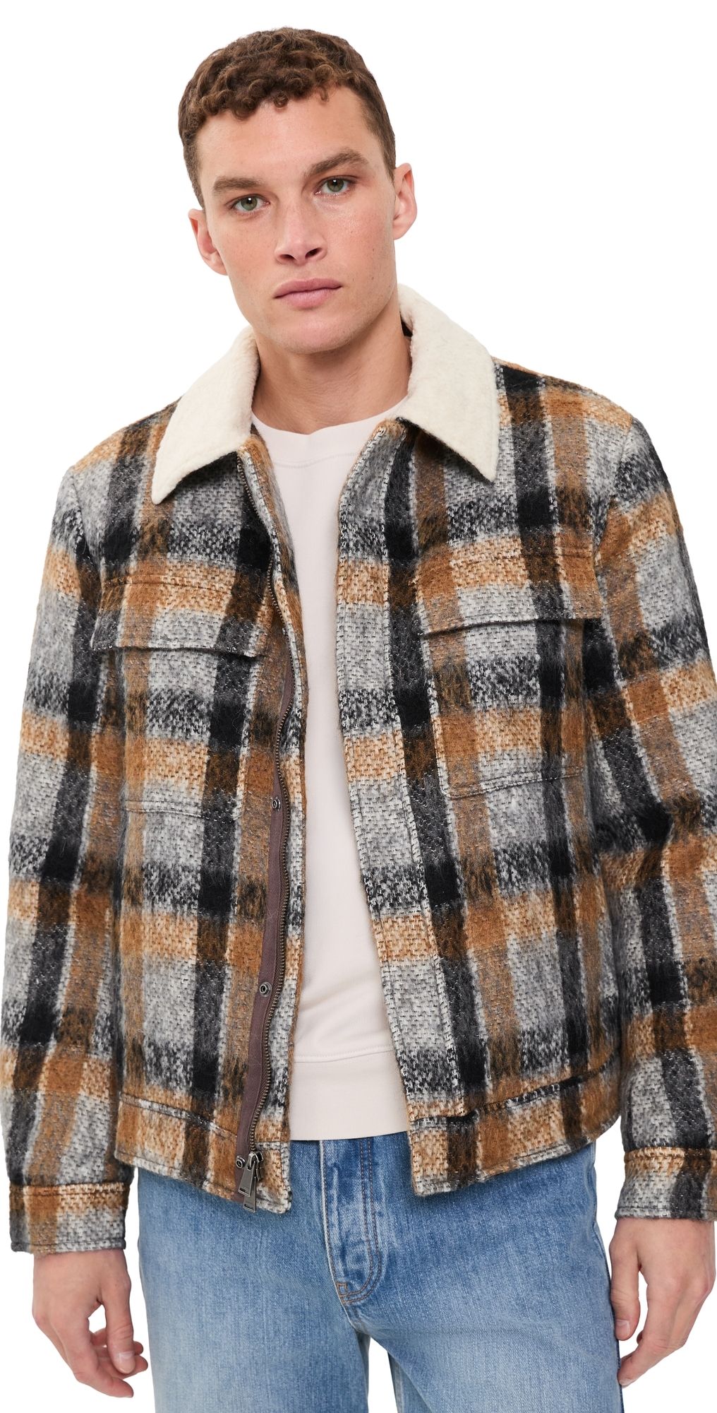 SIMKHAI Ford Trucker Jacket Grey Multi XL