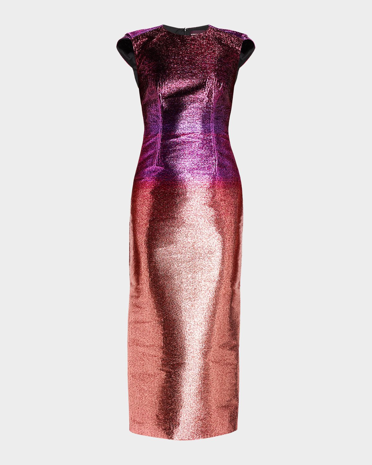 Ombre Lurex Midi Sheath Dress