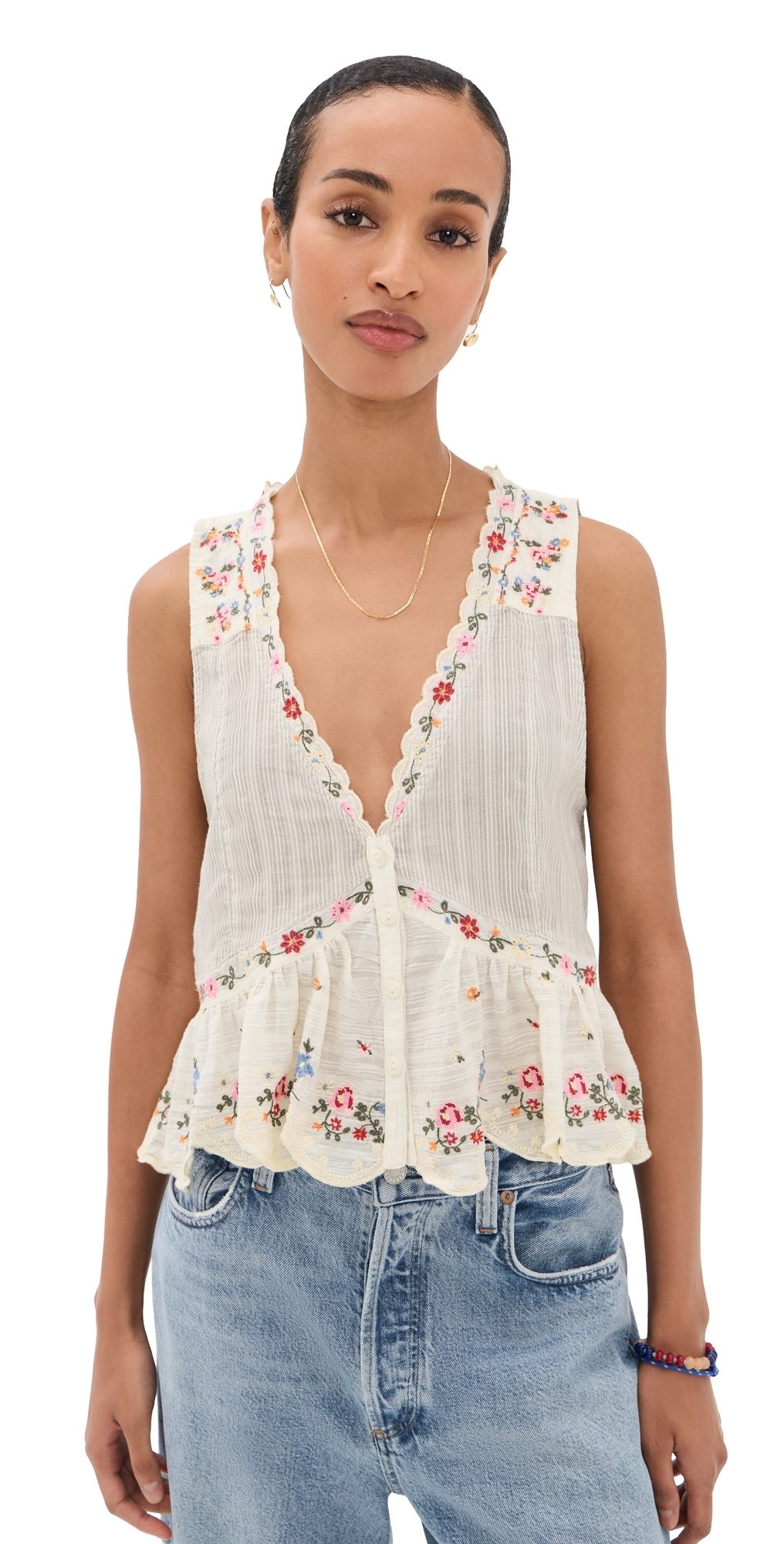 Free People Ellis Blouse Tea Combo L
