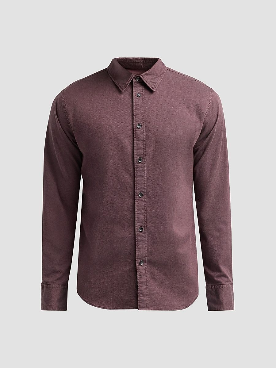 Men's Tomlin Cotton Dobby Shirt - Dark Red - Size XXL