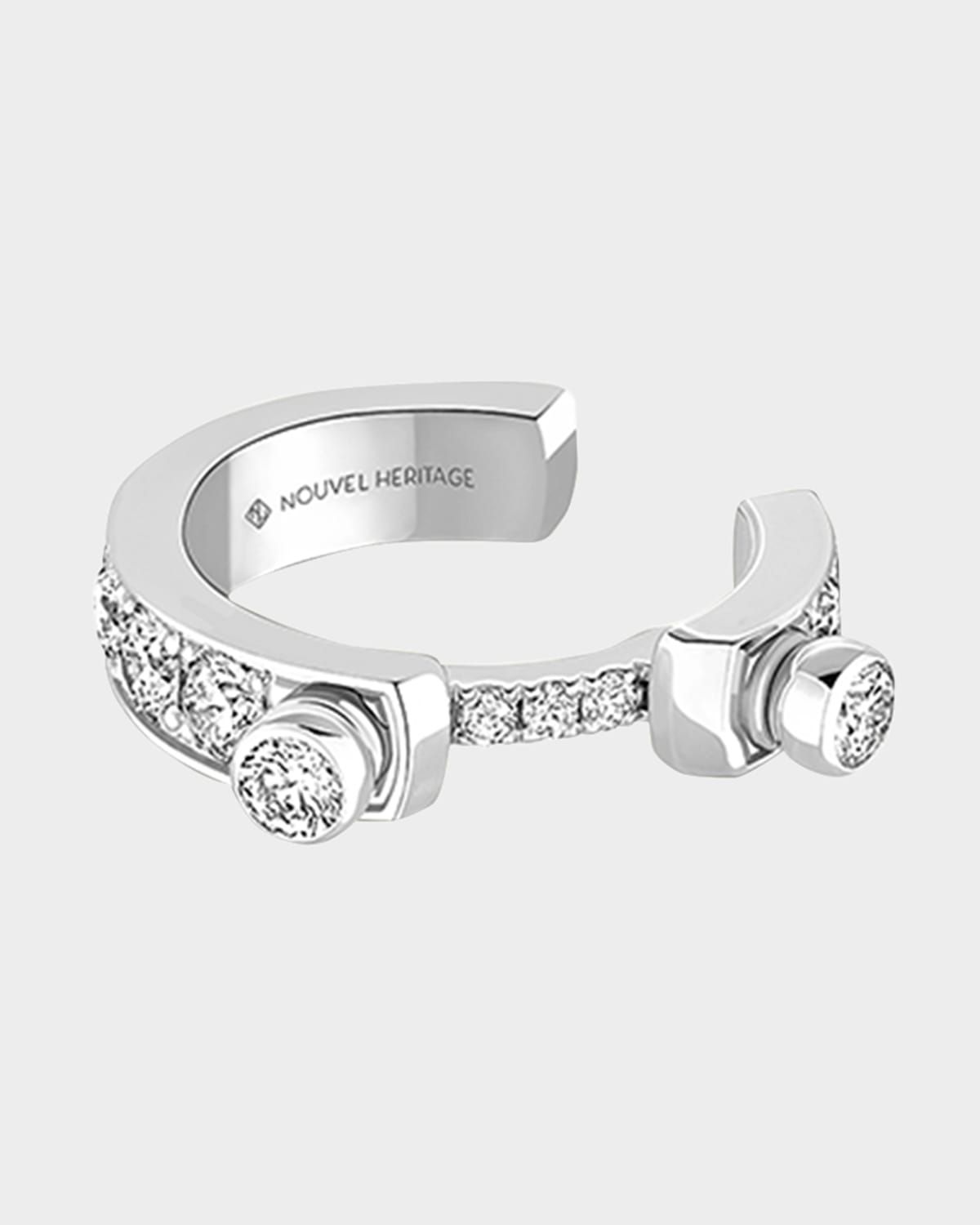 18K Eternity Tuxedo Ear Cuff