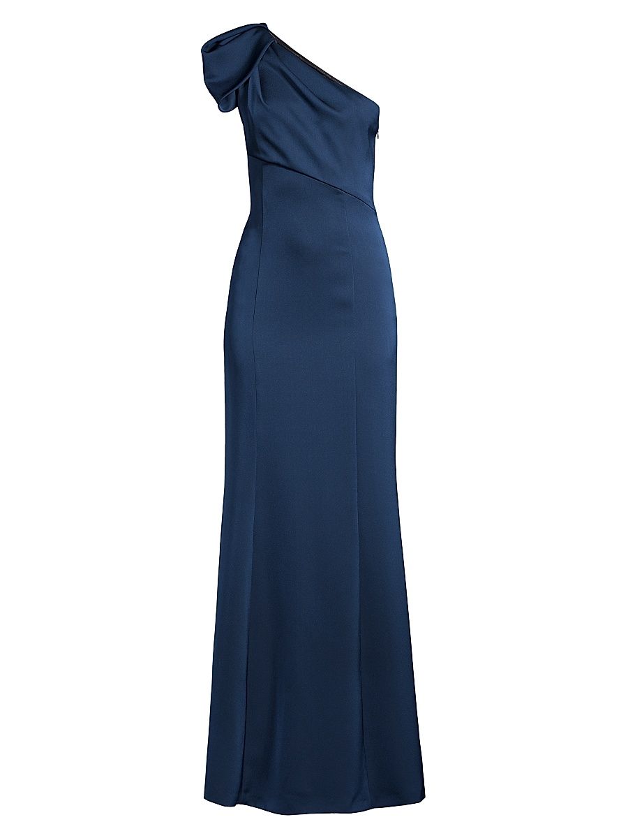 Women's One-Shoulder Mermaid Gown - Twilight Blue - Size 16