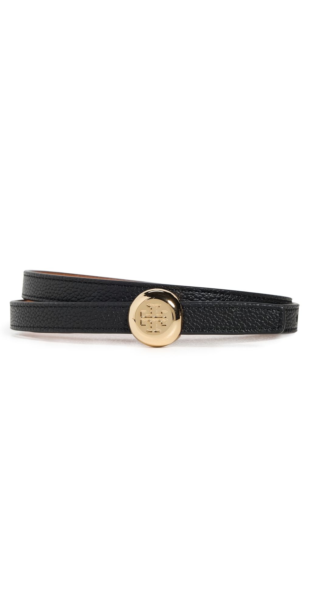 Tory Burch Romy Belt Black/Aged Tan XL