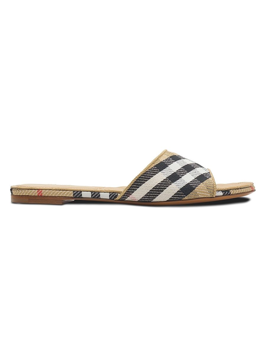 Women's Sloane Check Flat Sandals - Sand Ip Check - Size 11