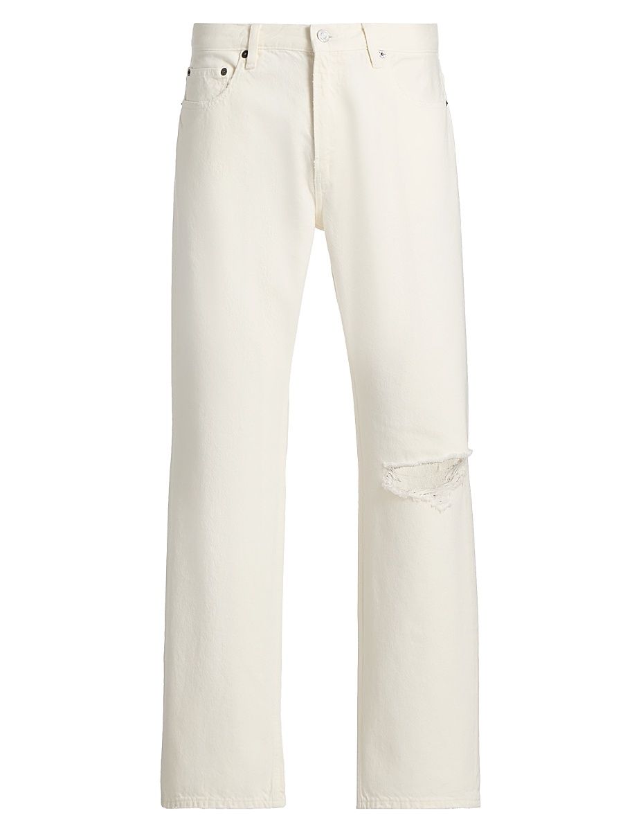 Men's Relaxed Straight Jeans - Off White - Size 36
