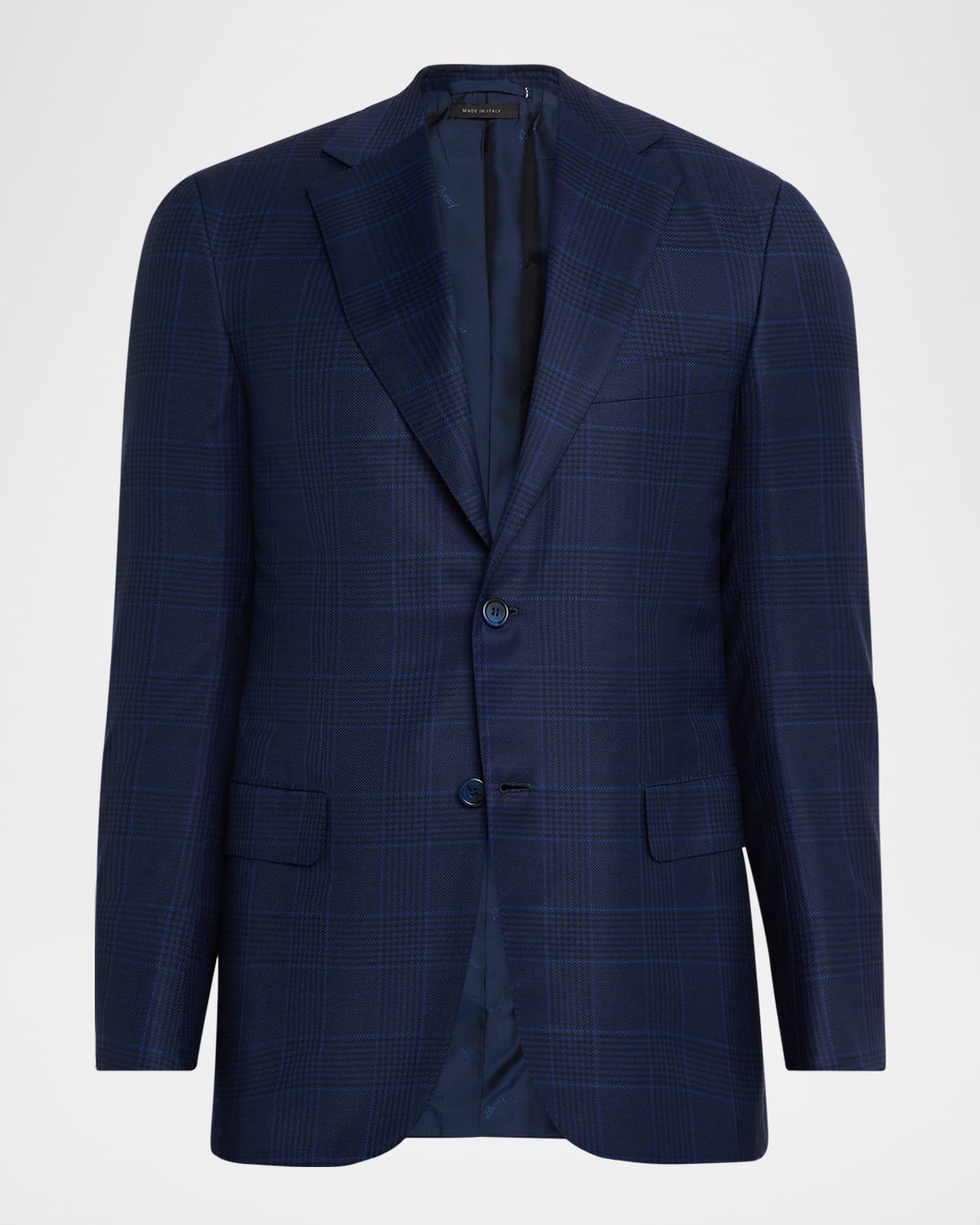 Men & apos;s Wool Plaid Single-Breasted Sport Coat