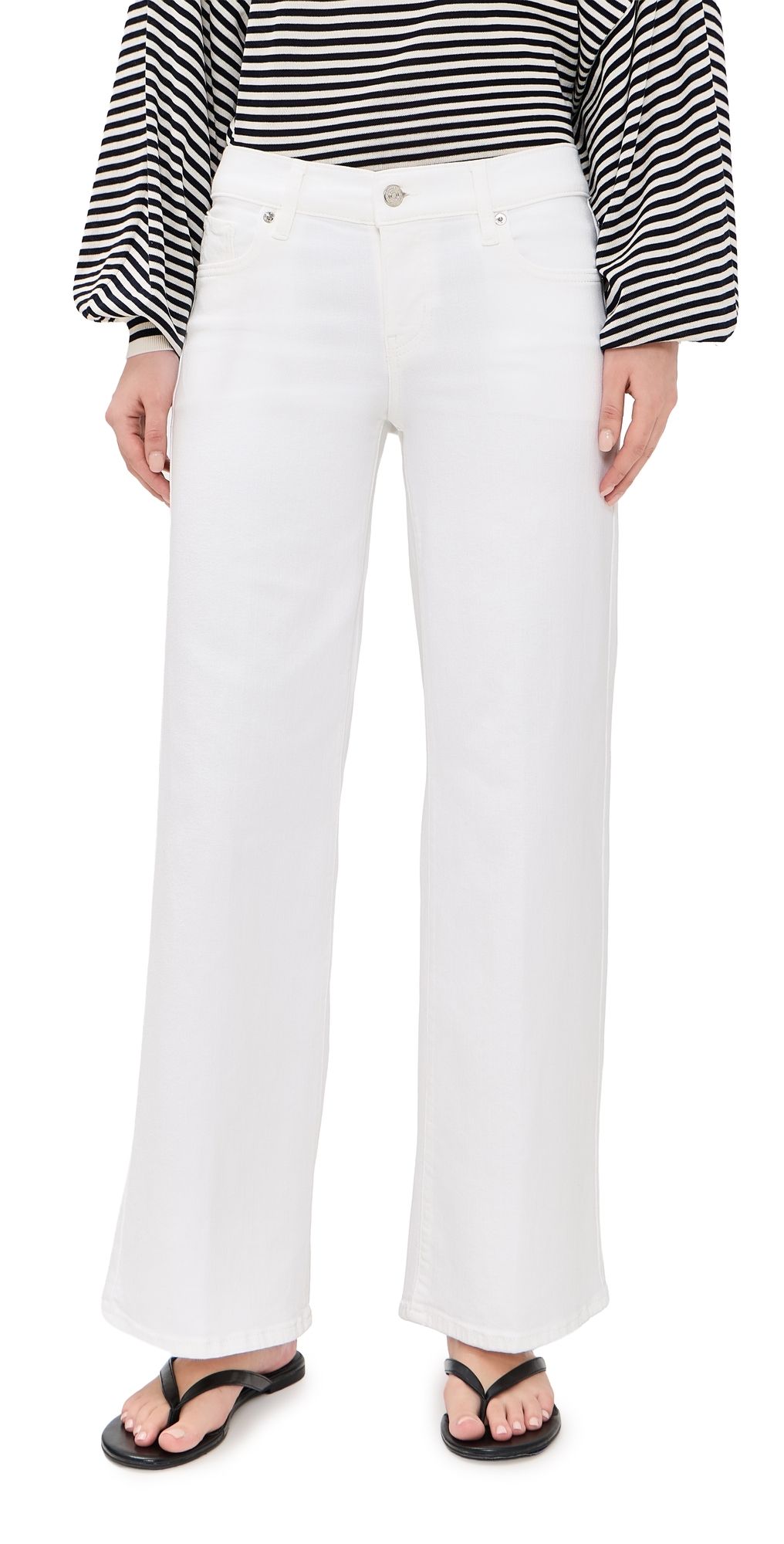 FRAME Low Rise Le Slim Palazzo Jeans White 28
