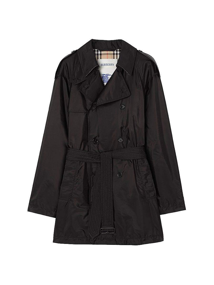 Men's Leadenham Double-Breasted Trench Coat - Black - Size 44