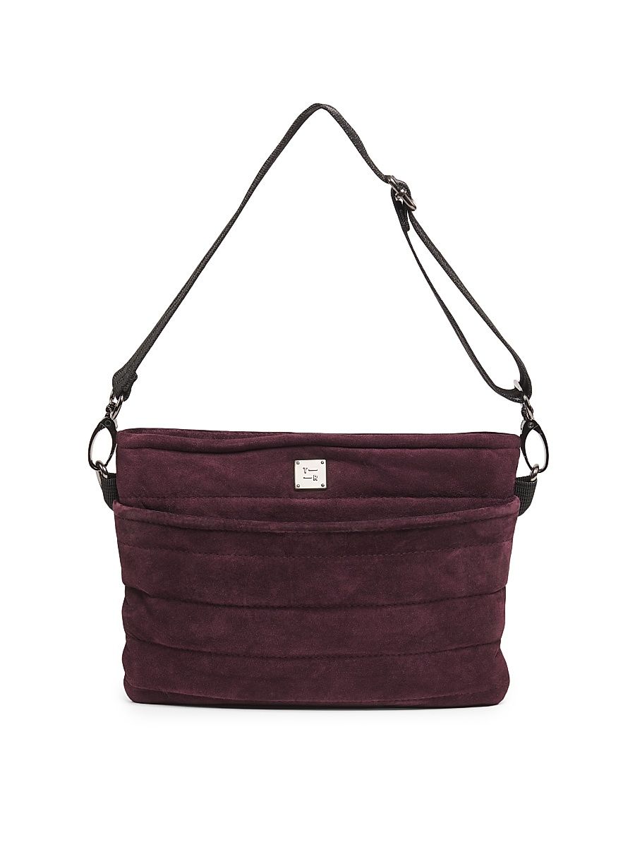 Women's Suede Crossbody Belt Bag - Aubergine Suede
