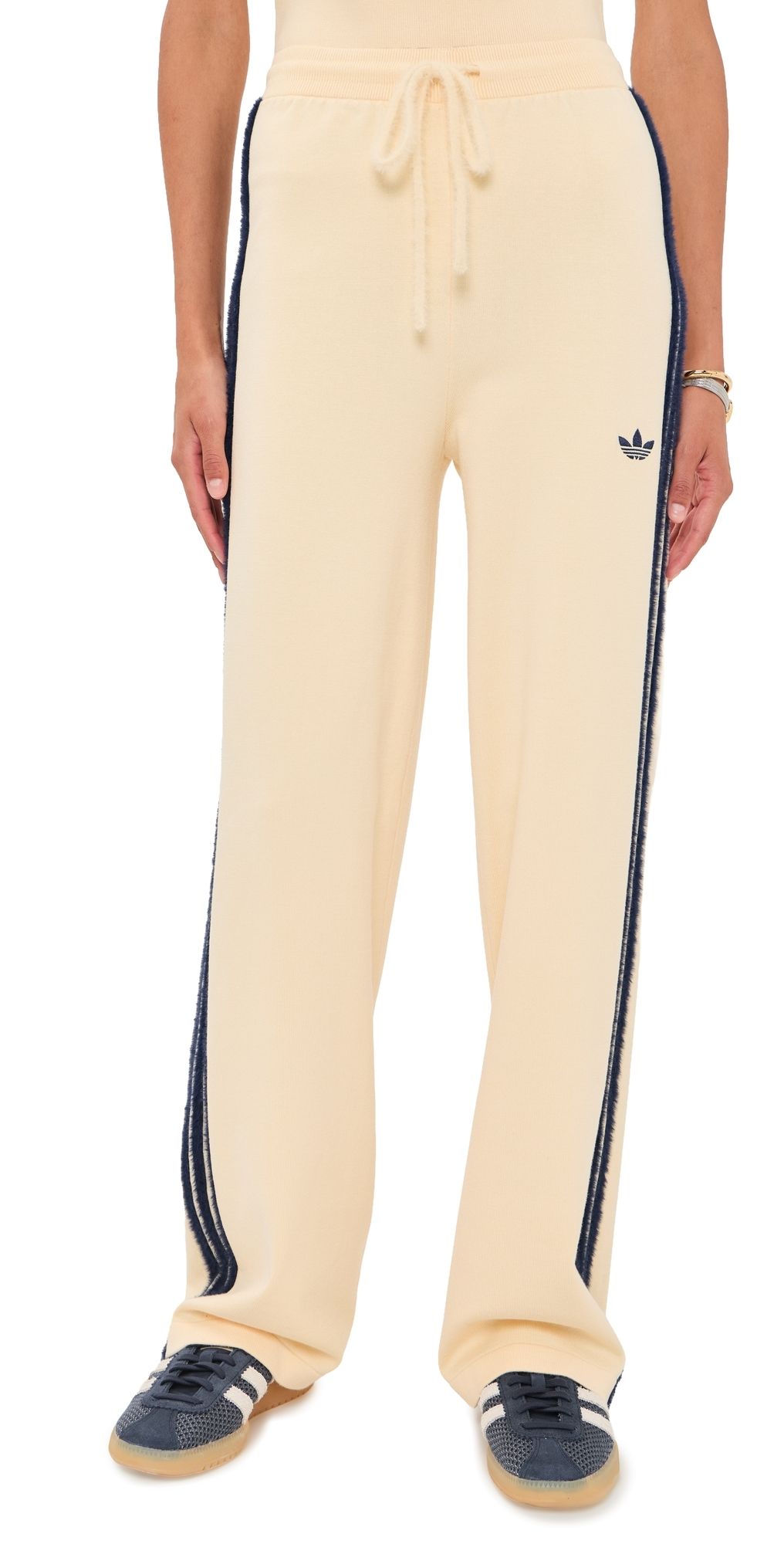adidas Knit Firebird Track Pants Warm Vanilla/Night Indigo M