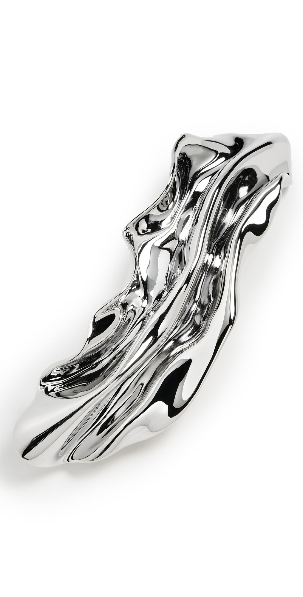 LELET NY Glossy Draped Barrette Rhodium One Size