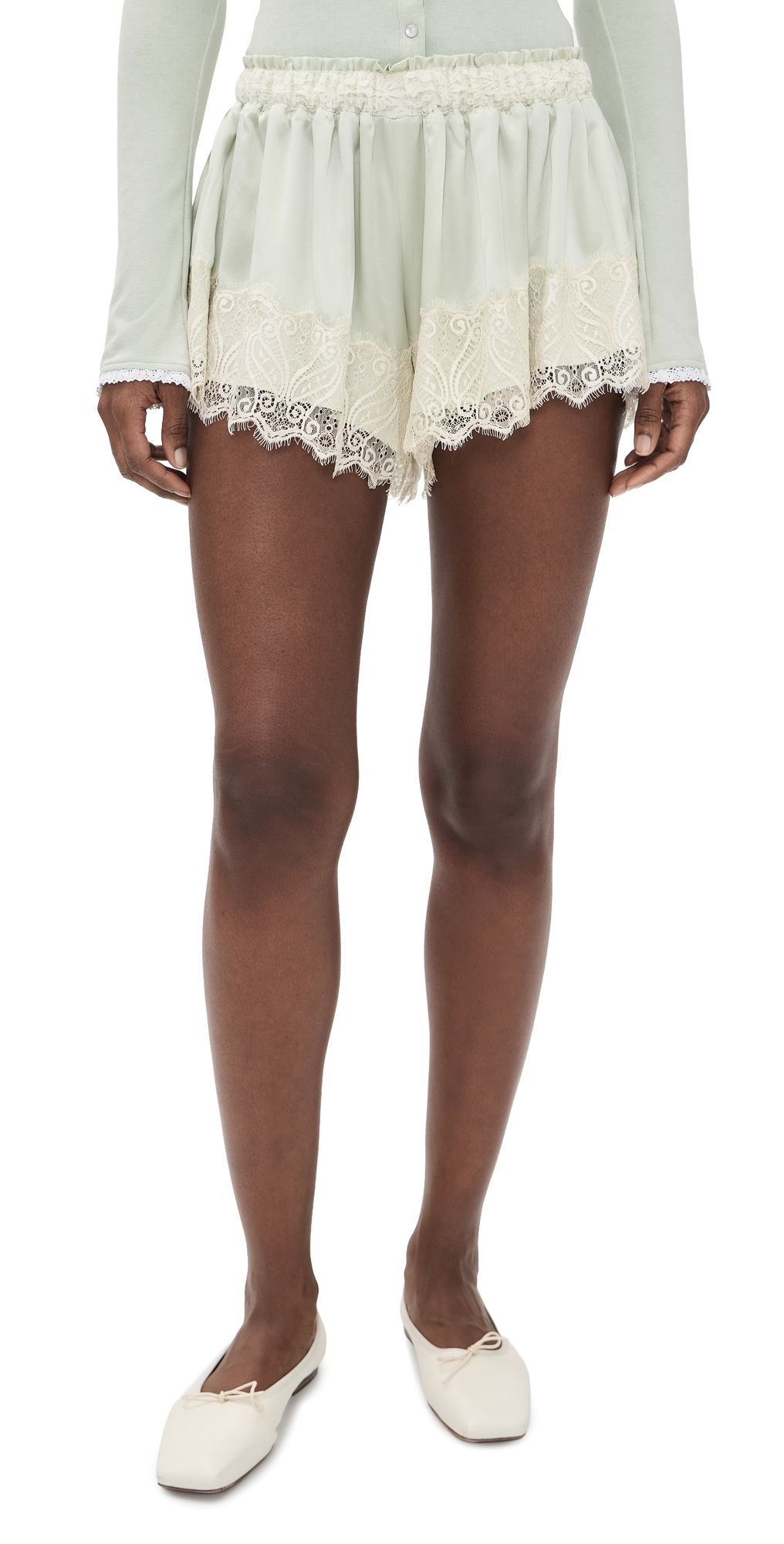 Fait Par Foutch Esme Silk Shorts Sage XL