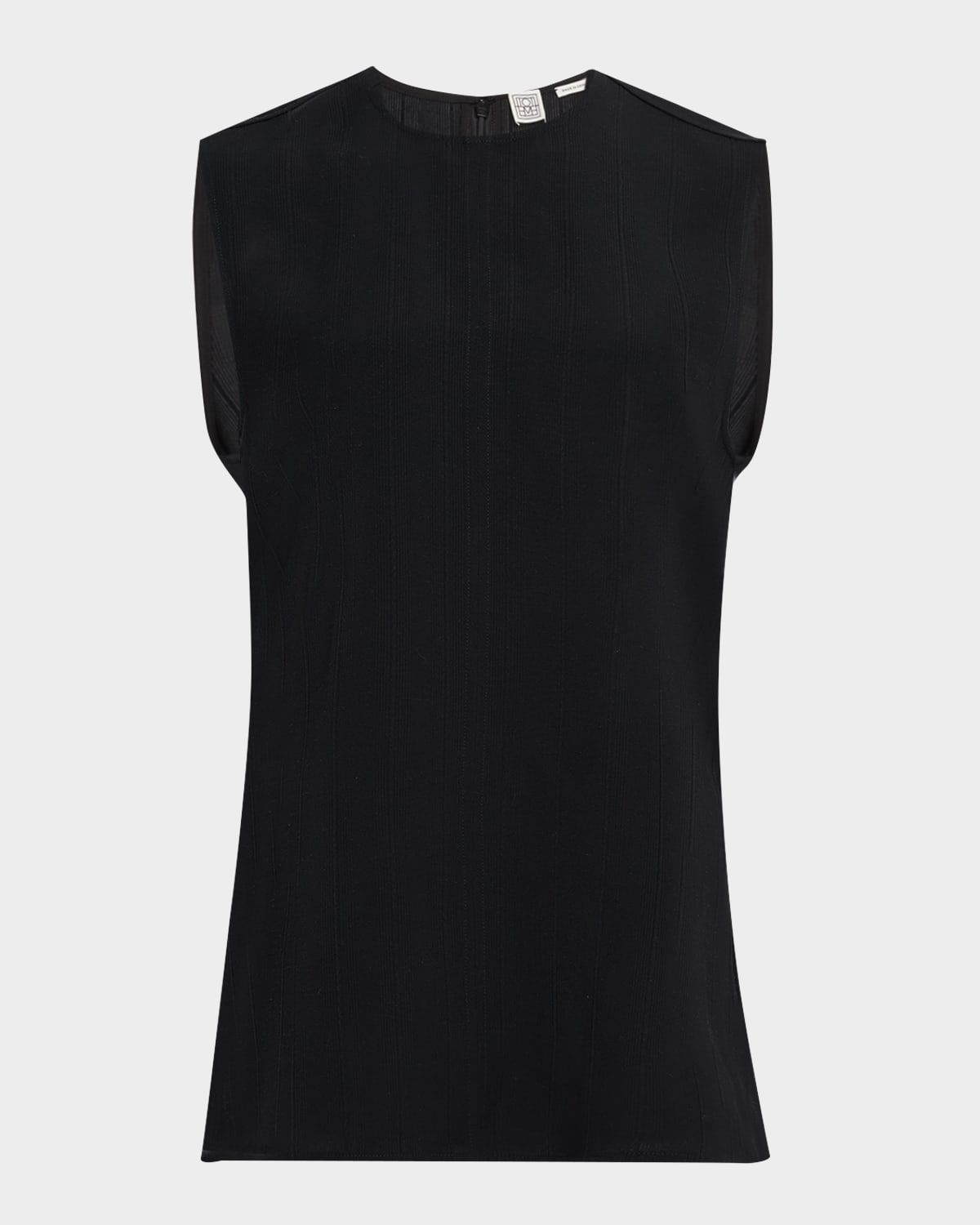 Sleeveless Woven Stripe Top