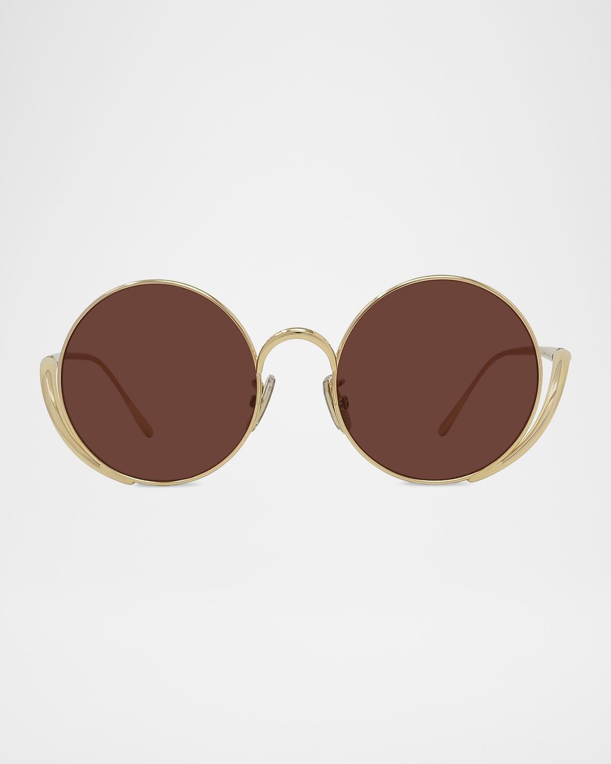 Island 50mm Metal Rimless Round Sunglasses