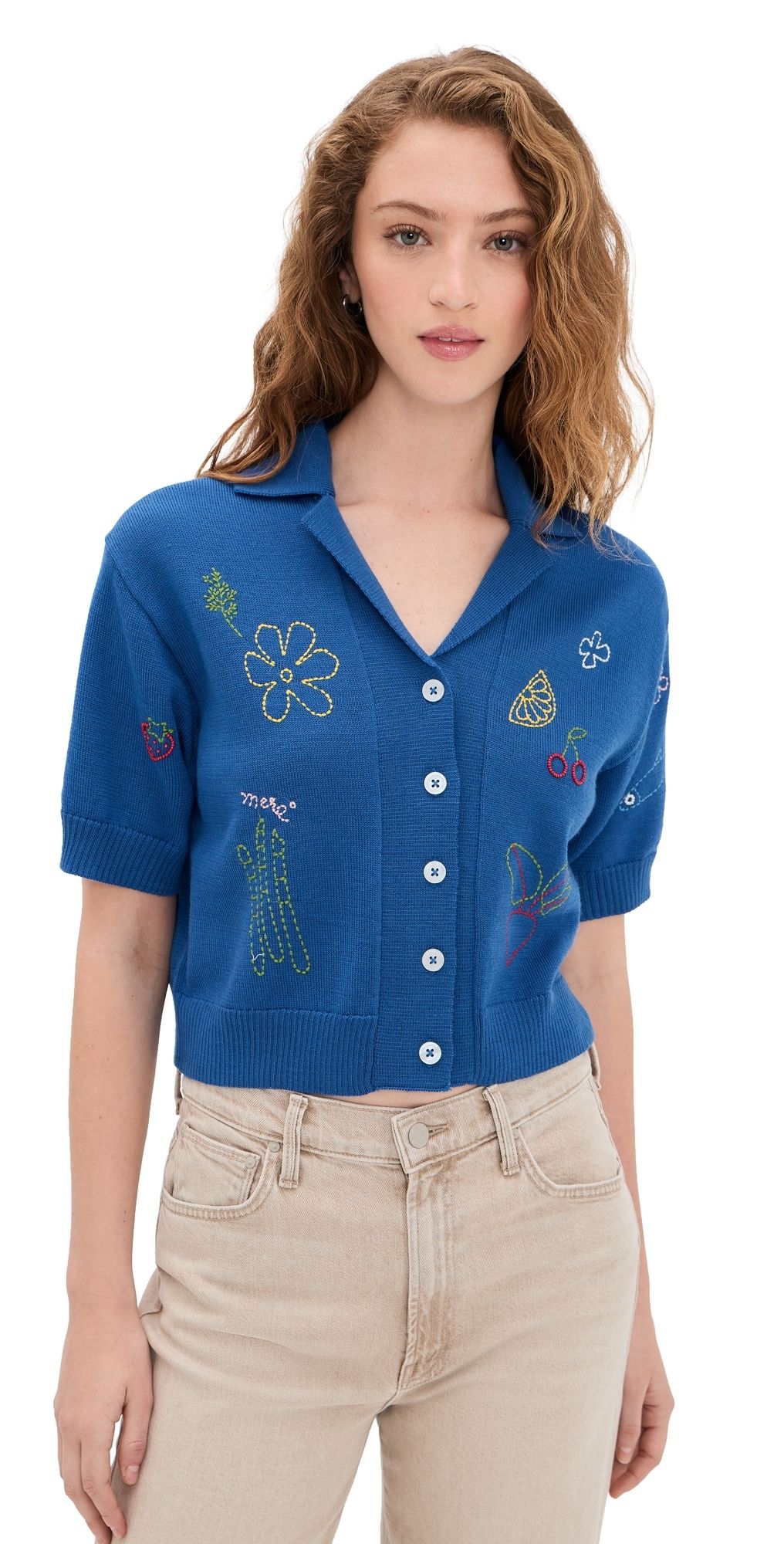 MOTHER The Boxy Raquette Cardigan Open Table XL