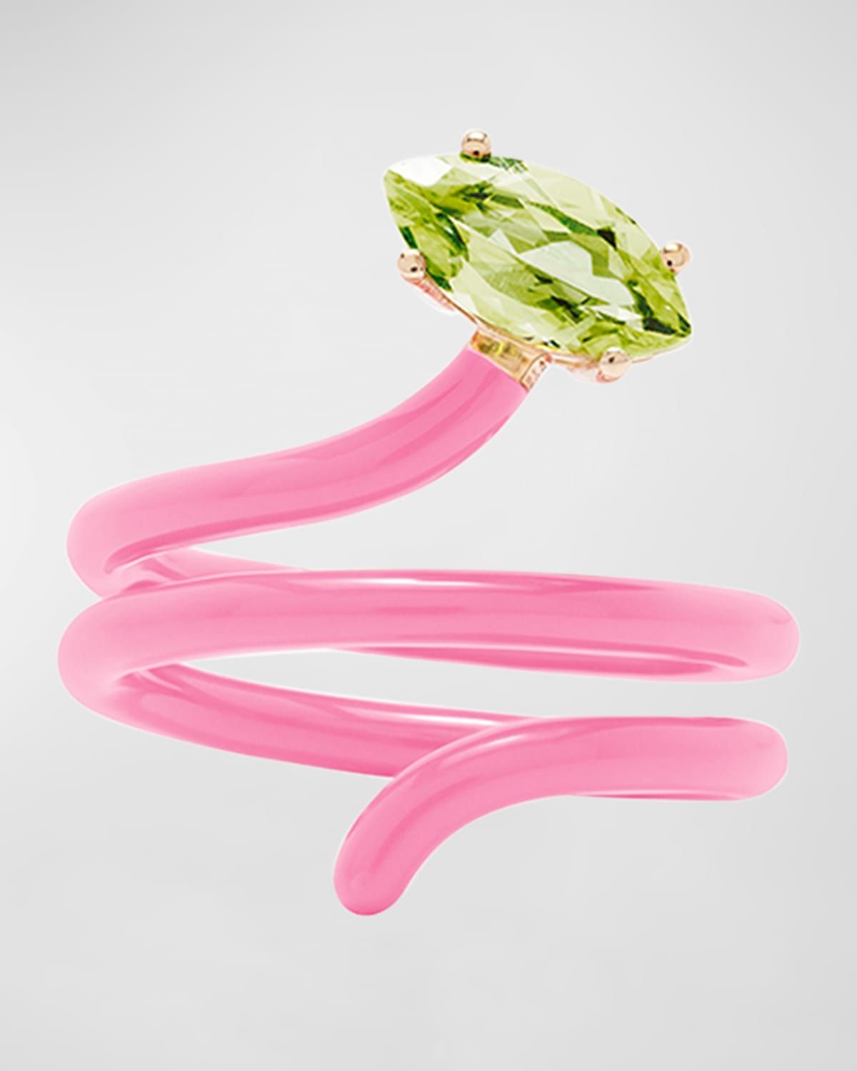 Peridot Enameled Ring