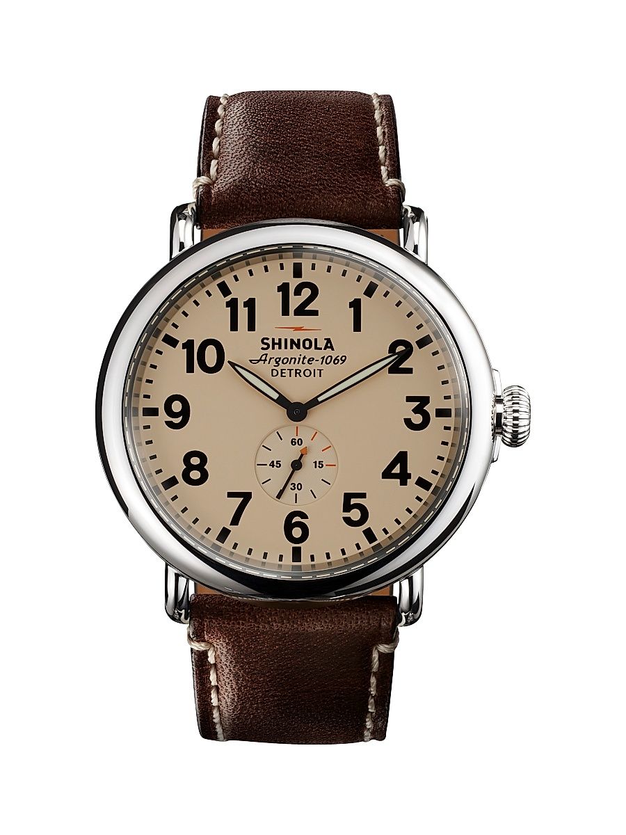 Runwell Stainless Steel Watch - Brown White