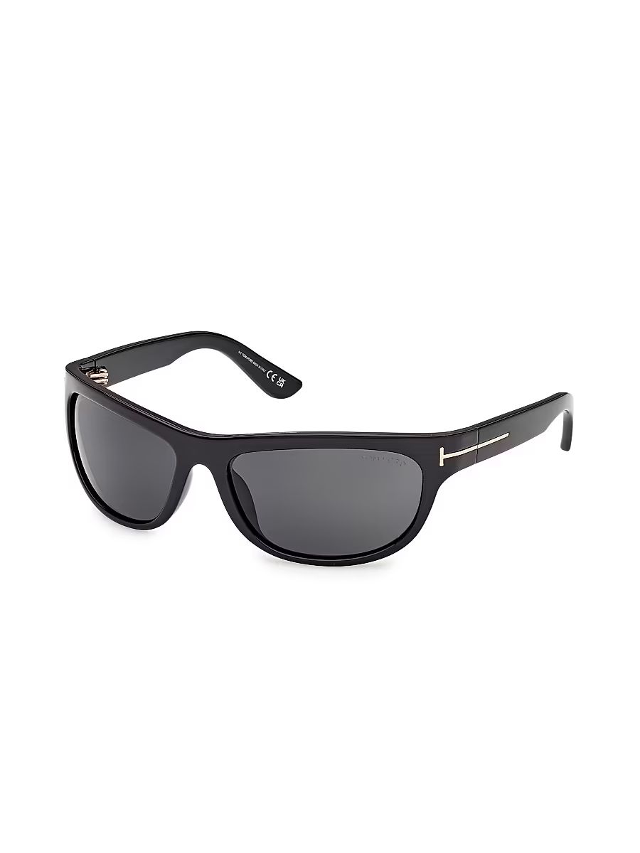 Men's Anders-02 62MM Rectangular Sunglasses - Black Smoke