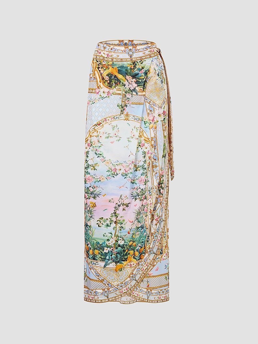 Women's Sisi Society Print Draped Wrap Maxi Sarong - Sisi Society - Size Small