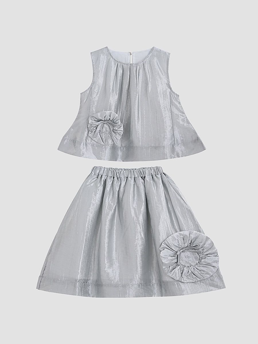 Little Girl's & Girl's Nerissa Skirt Set - Silver - Size 9