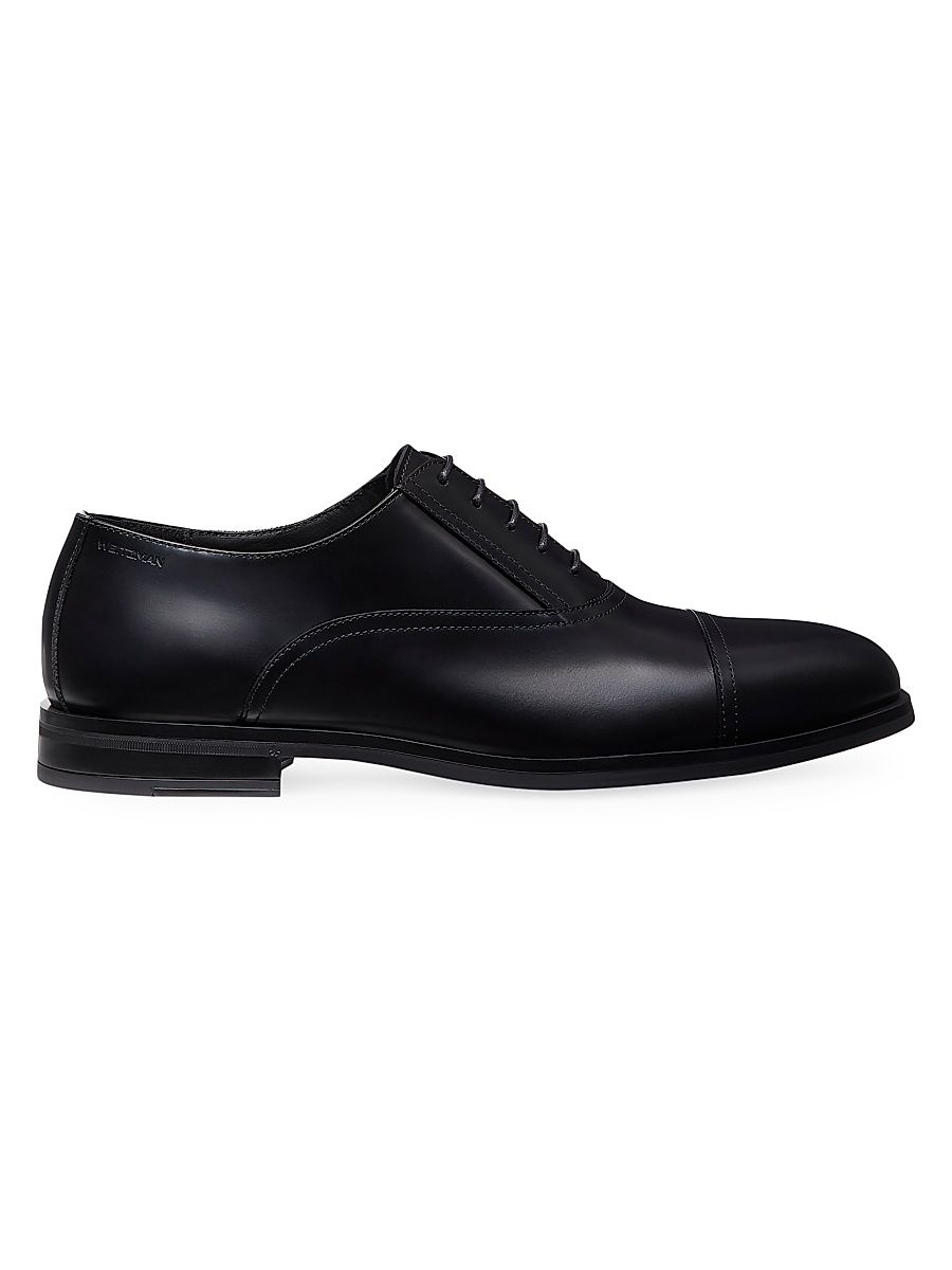 Men's Club Classic Leather Oxfords - Black - Size 8.5
