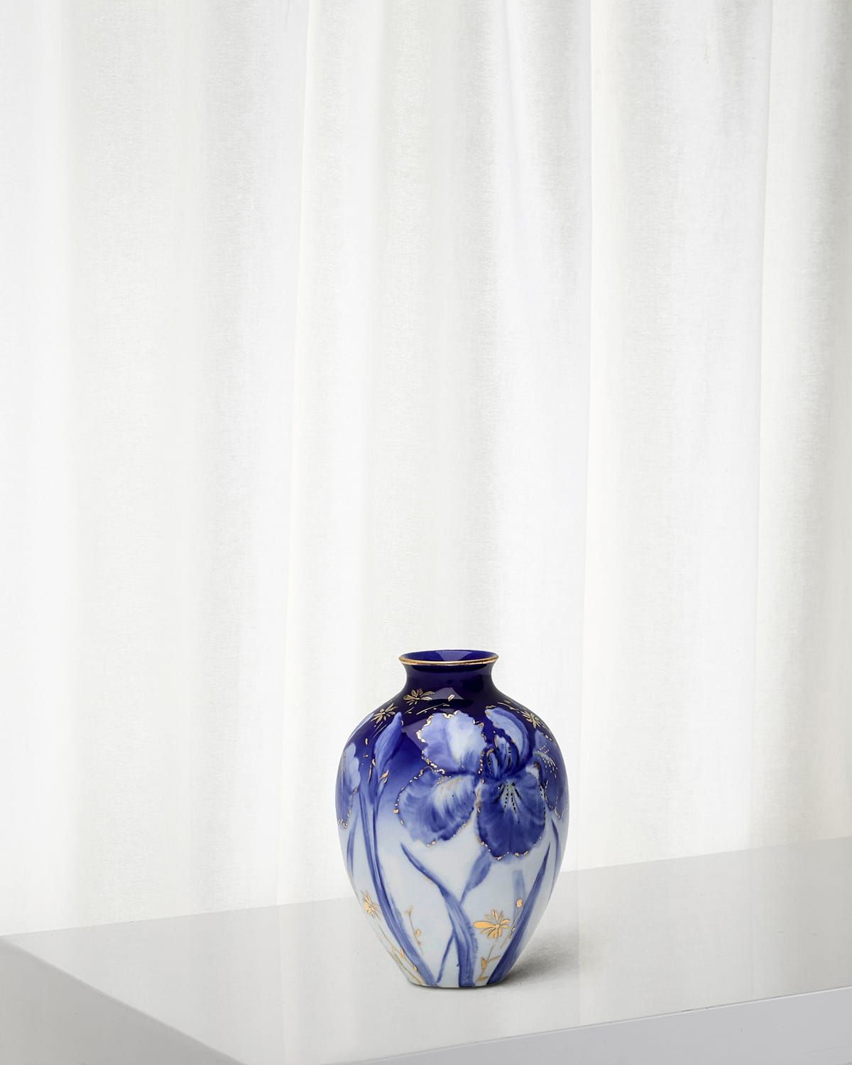 Handpainted Celadon Vase, 9"