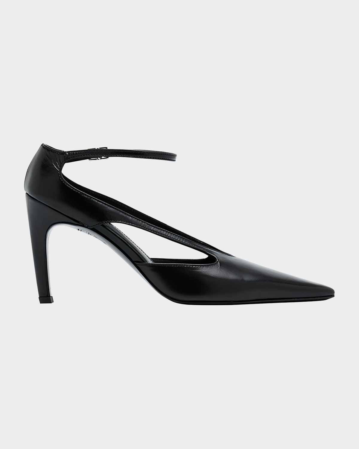 Cutout Leather Pointed-Toe Pumps
