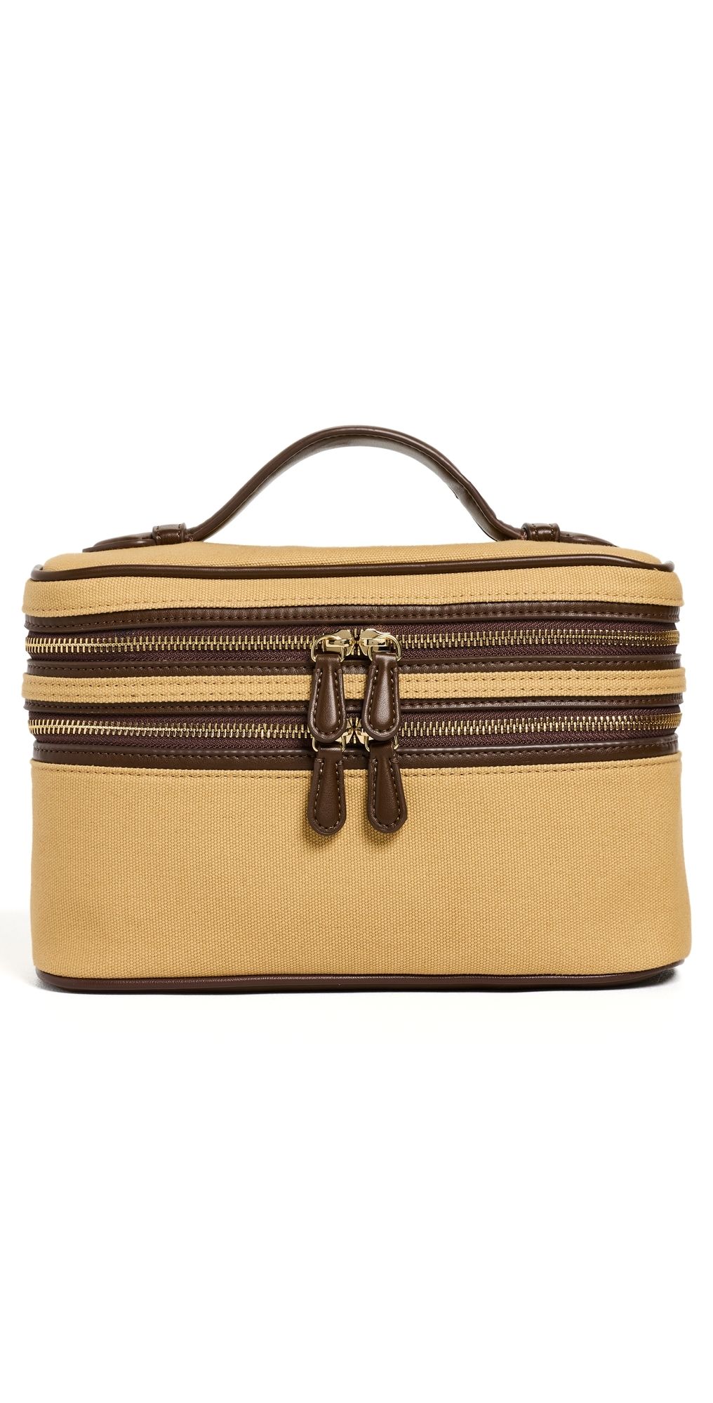 Stoney Clover Lane Double Zip Vanity Bag Canvas Tan One Size