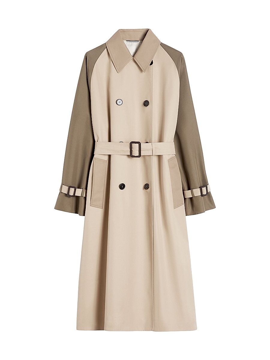 Women's Reversible Water Repellent Gabardine Trench Coat - Beige - Size 16