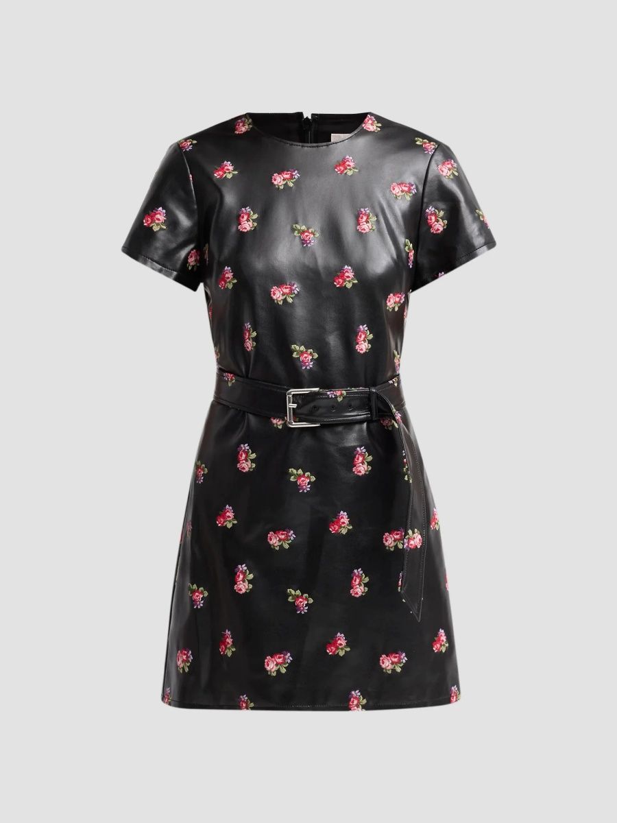 Women's Bea Tossed Roses Mini Dress - Black Multi - Size 14