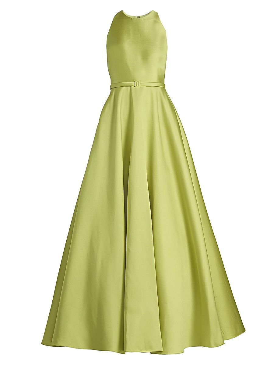 Women's Minta Halterneck Mikado Gown - Herbal Drift - Size 16