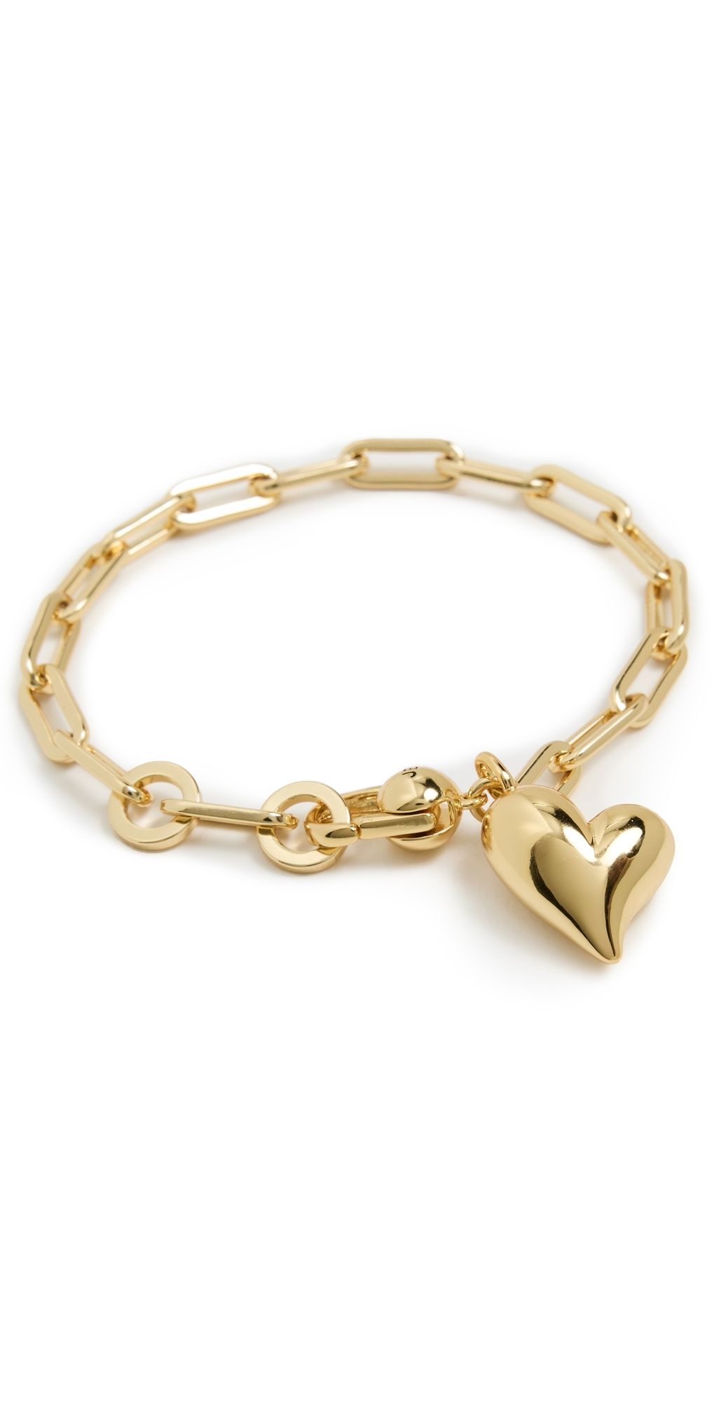 JENNY BIRD Puffy Heart Bracelet High Polish Gold One Size