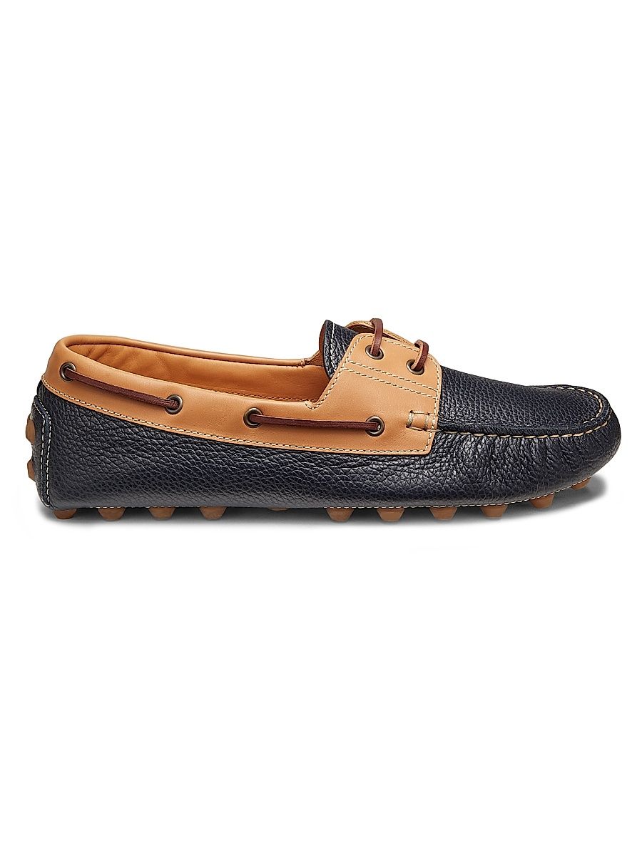 Men's Gommino Bubble Leather Boat Shoes - Blue - Size 8.5