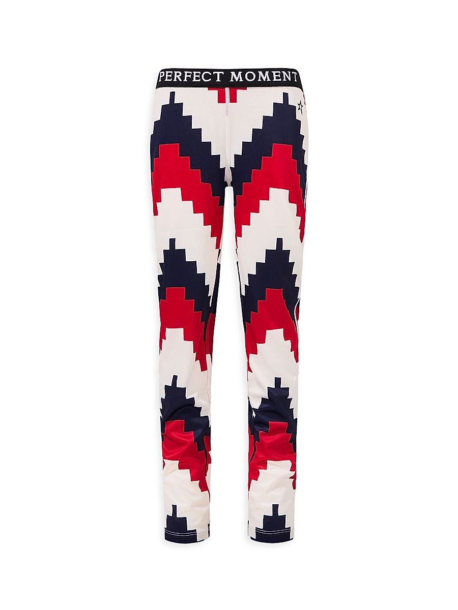 Little Kid's & Kid's Chevron Thermal Joggers - Red Chevron - Size 14