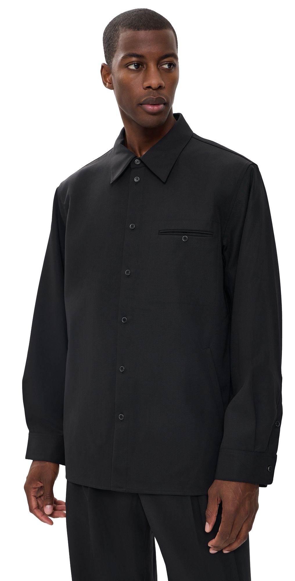 Helmut Lang Tailored Gabardine Shirt Jacket Black XL