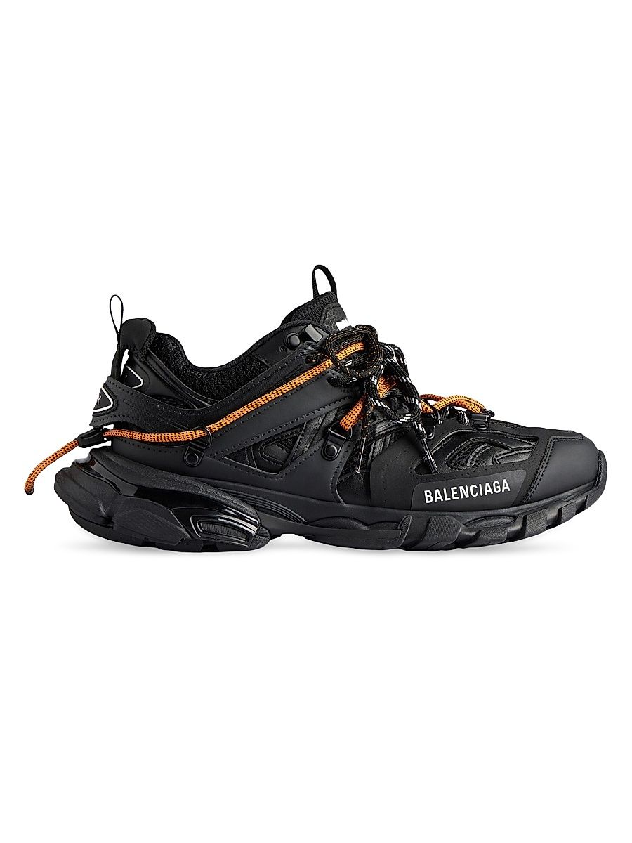 Men's Track Trail Laces Sneakers - Black Orange - Size 14
