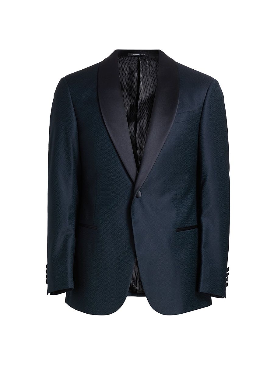 Men's Dinner Virgin Wool Jacket - Teal - Size 42