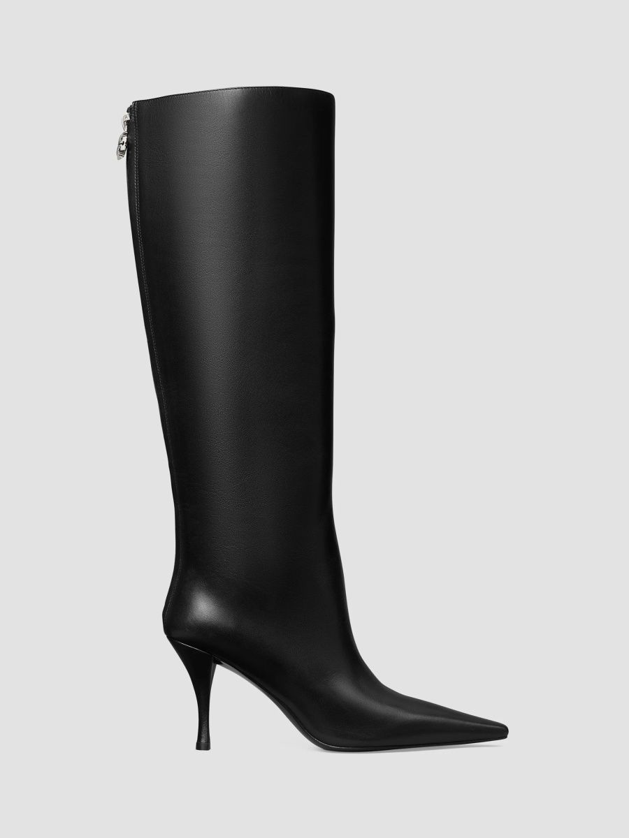 Tory Burch Women's Charlie 90MM Leather Knee-High Boots - Black - Size 10