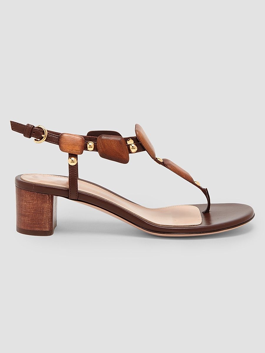 Women's 45MM Beaded Leather Sandals - Brown - Size 12
