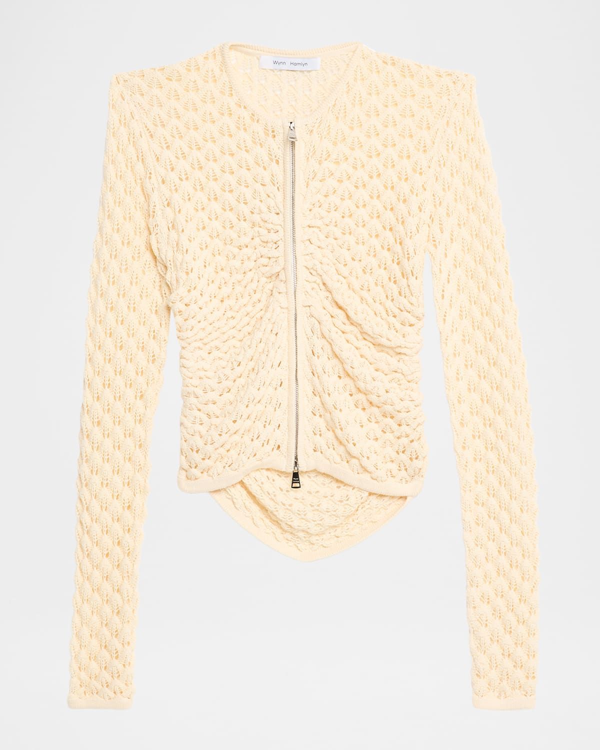 Pointelle Zip Cardigan