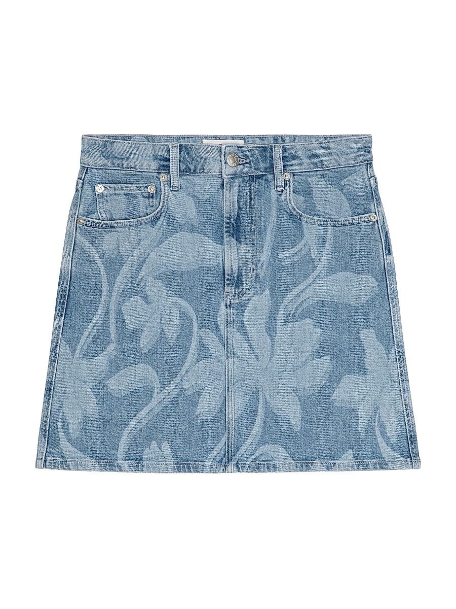 Women's Burbank Floral Denim Miniskirt - Floral Laser - Size 24