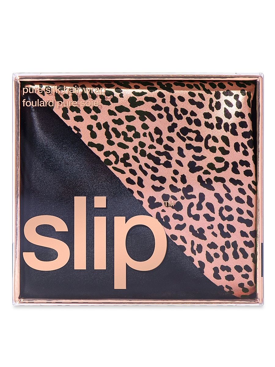 Women's Slip Pure Silk Hair Wrap - Leopard