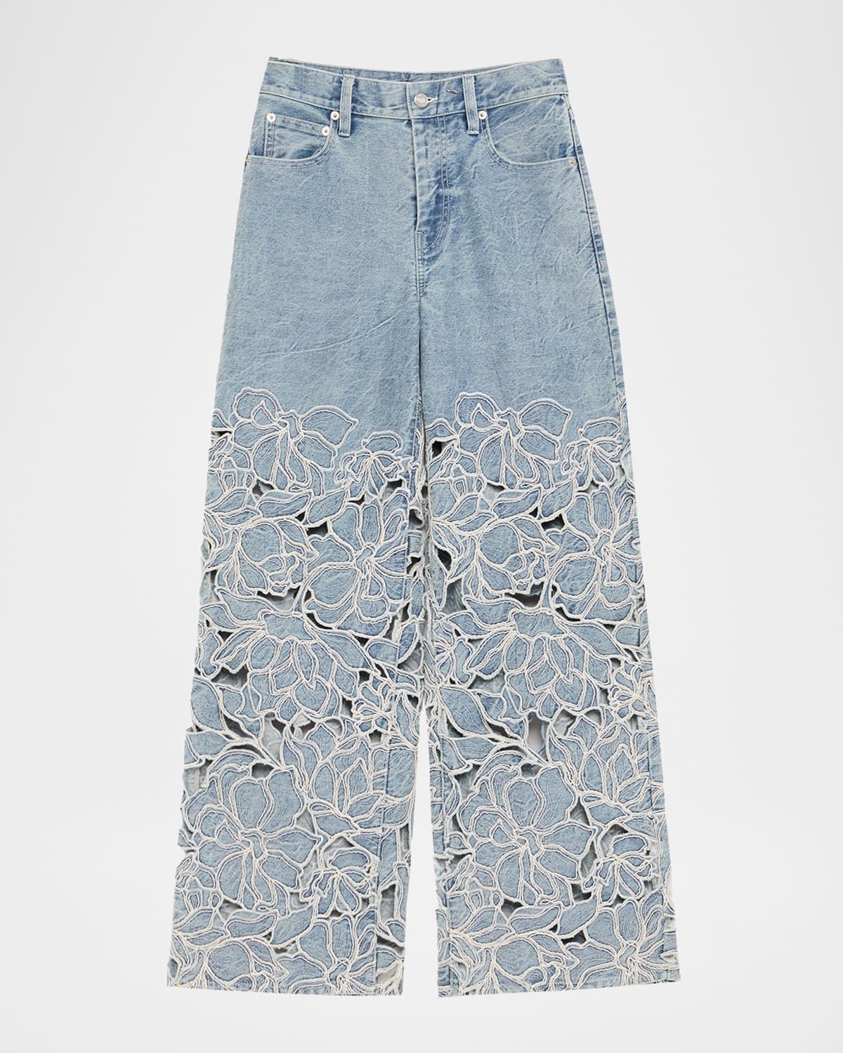 Betty Floral Embroidered Straight-Leg Jeans