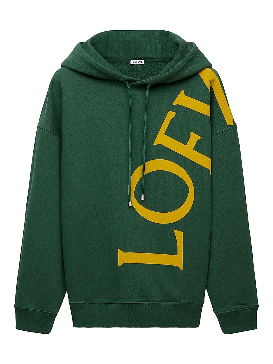 Men's Logo Relaxed-Fit Hoodie - Dark Green - Size Small