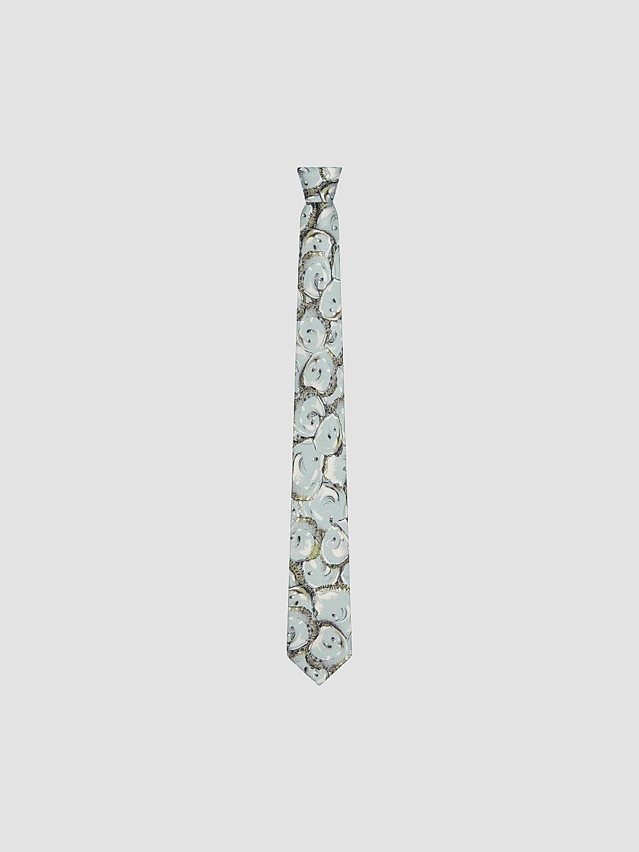 Givenchy Men's Tie in Silk with Oysters Print - Light Blue