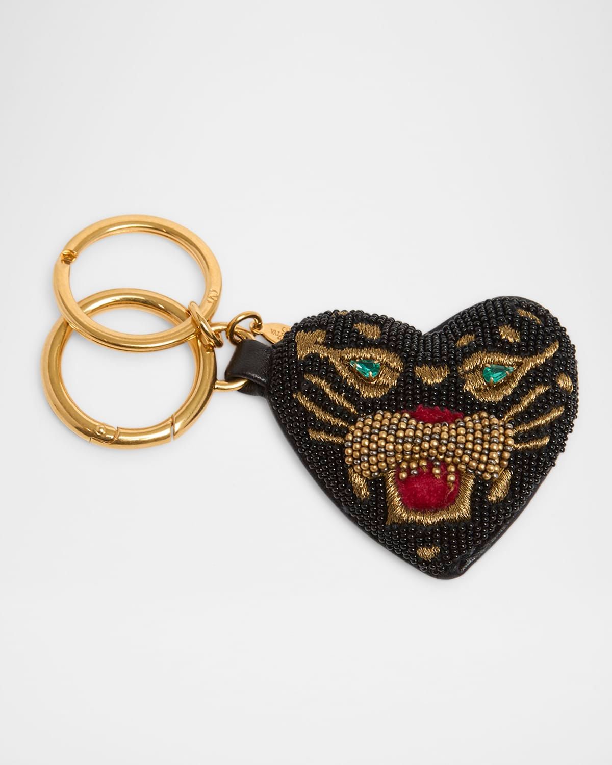 Coeur De Chat Beaded Heart-Shaped Key Ring