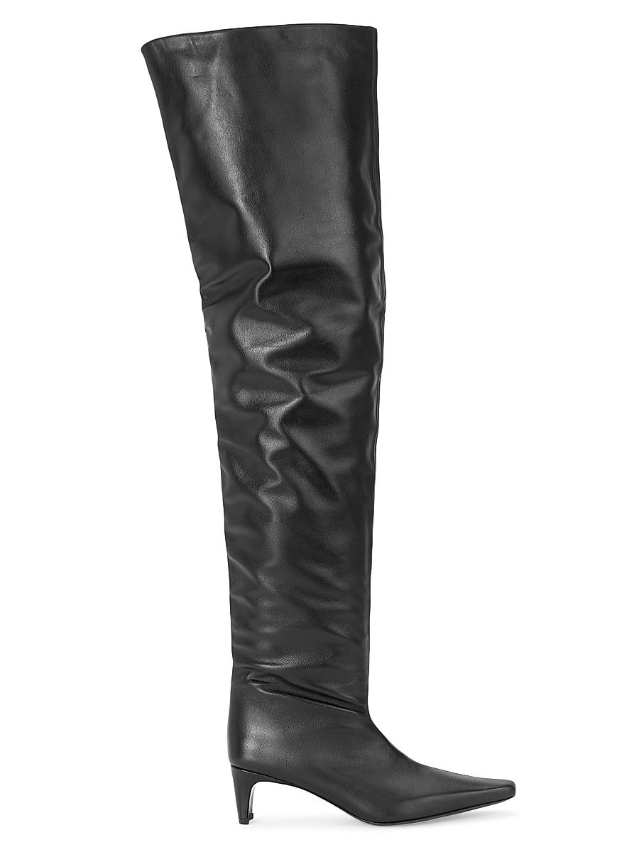 Women's Wally 55MM Over-The-Knee Leather Boots - Black - Size 8