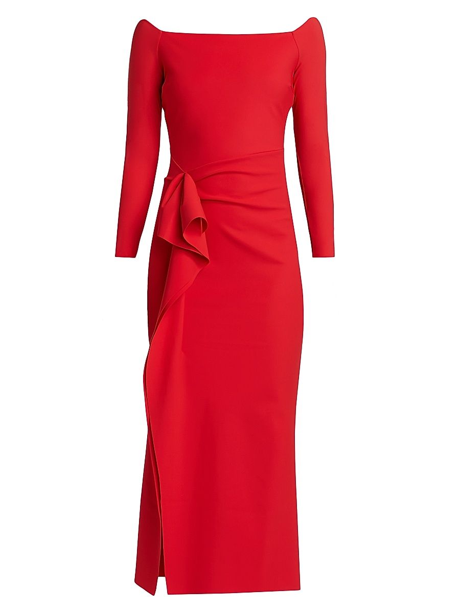 Women's Tushana Draped Jersey Midi-Dress - Passion - Size 6