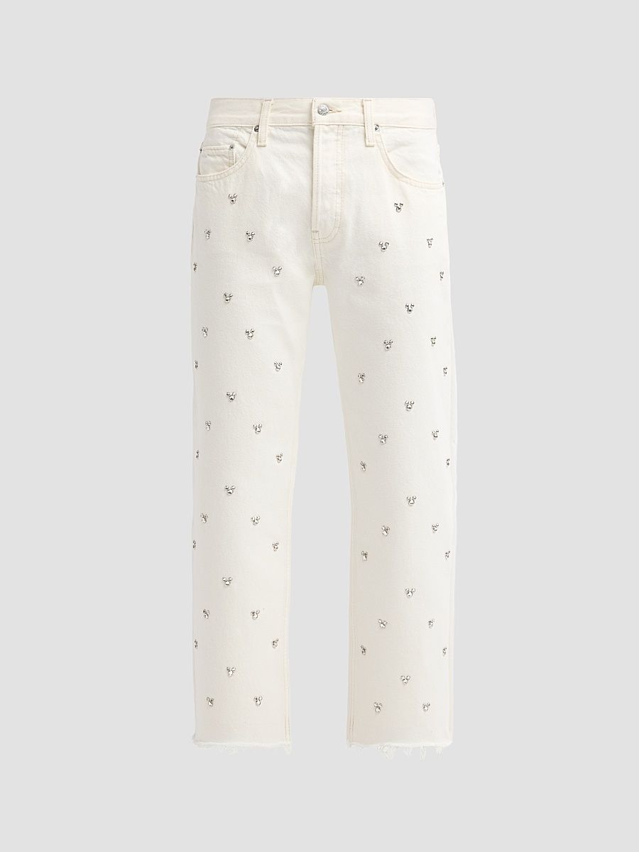 Women's Beau Embellished Boyfriend Jeans - Mickey Crema - Size 31